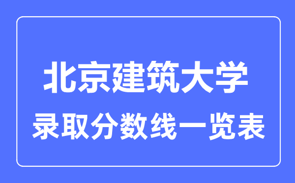 2023年高考多少分能上北京建筑大學？附各省錄取分數線