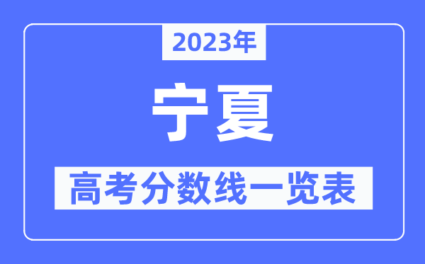 2023年寧夏高考分數線一覽表（含一本,二本,專科分數線）