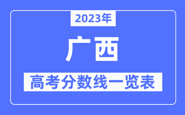 2023年廣西高考分數線一覽表（含一本,二本,專科分數線）