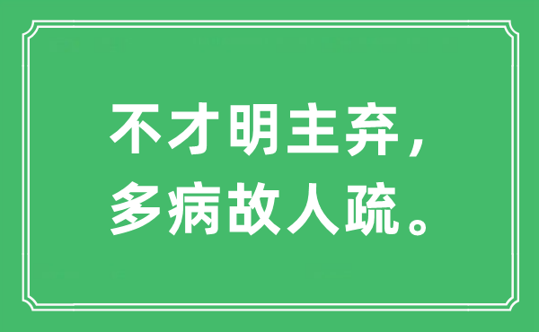 “不才明主棄，多病故人疏”是什么意思,出處及原文翻譯