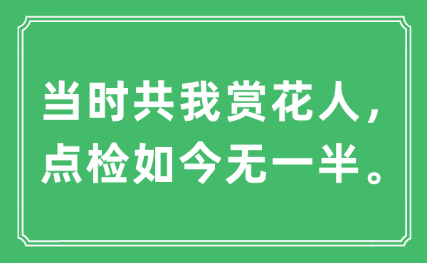 “當時共我賞花人，點檢如今無一半”是什么意思,出處及原文翻譯