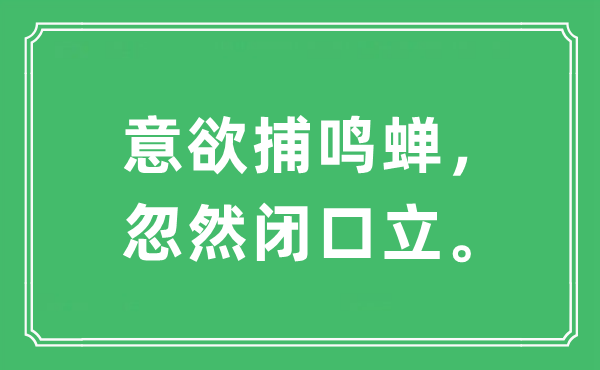 “意欲捕鳴蟬，忽然閉口立”是什么意思,出處及原文翻譯