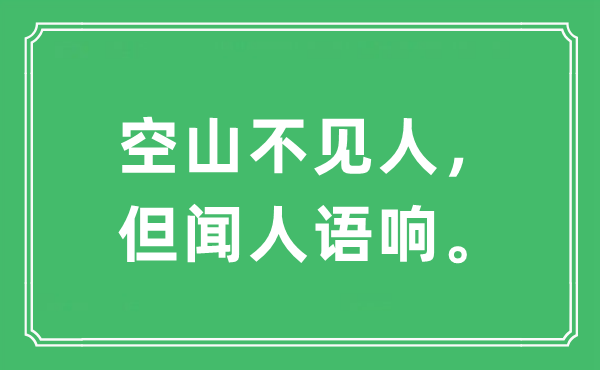 “空山不見(jiàn)人，但聞人語(yǔ)響。”是什么意思,出處及原文翻譯