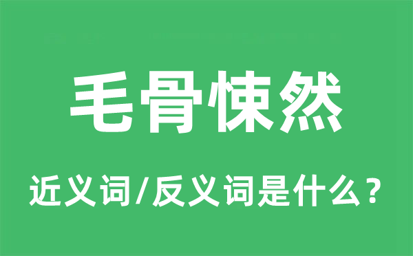 毛骨悚然的近義詞和反義詞是什么,毛骨悚然是什么意思