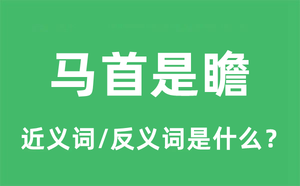 馬首是瞻的近義詞和反義詞是什么,馬首是瞻是什么意思