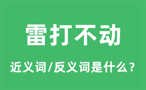 雷打不動的近義詞和反義詞是什么,雷打不動是什么意思