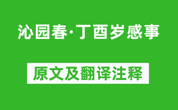 陳人杰《沁園春·丁酉歲感事》原文及翻譯注釋,詩意解釋