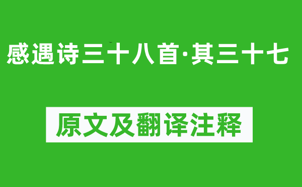 陳子昂《感遇詩三十八首·其三十七》原文及翻譯注釋,詩意解釋