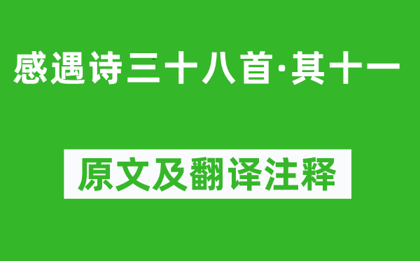 陳子昂《感遇詩三十八首·其十一》原文及翻譯注釋,詩意解釋