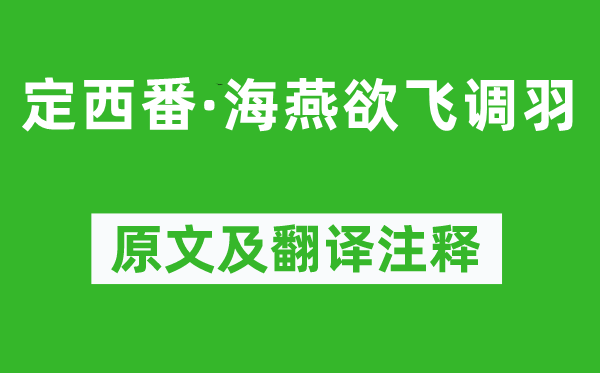 溫庭筠《定西番·海燕欲飛調羽》原文及翻譯注釋,詩意解釋