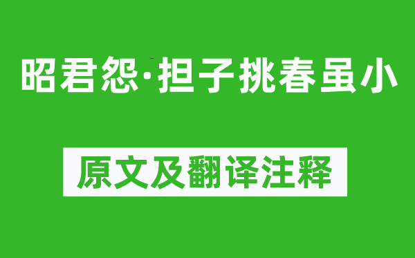 蔣捷《昭君怨·擔子挑春雖小》原文及翻譯注釋,詩意解釋