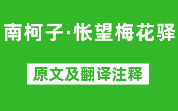 范成大《南柯子·悵望梅花驛》原文及翻譯注釋,詩意解釋