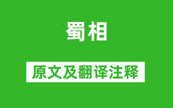 杜甫《蜀相》原文及翻譯注釋,詩意解釋