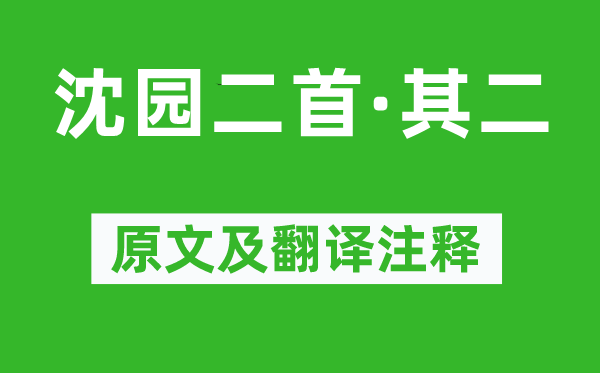 陸游《沈園二首·其二》原文及翻譯注釋,詩意解釋