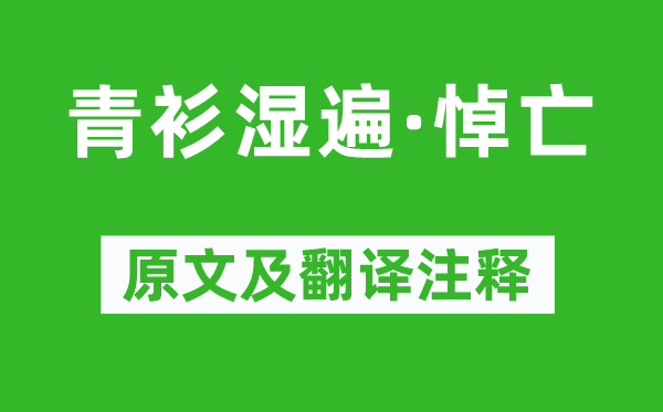 納蘭性德《青衫濕遍·悼亡》原文及翻譯注釋,詩意解釋