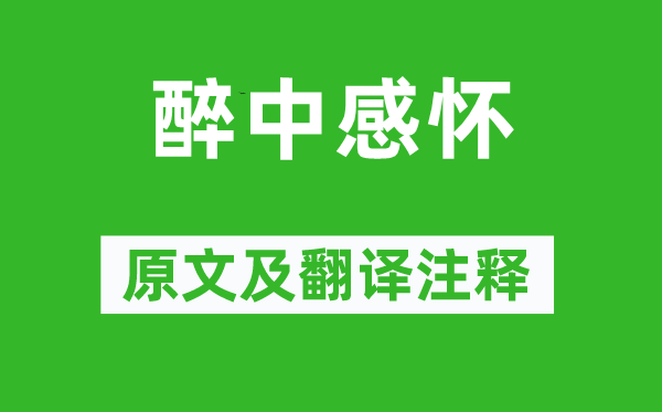 陸游《醉中感懷》原文及翻譯注釋,詩意解釋