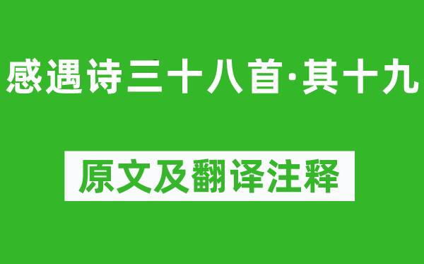 陳子昂《感遇詩三十八首·其十九》原文及翻譯注釋,詩意解釋