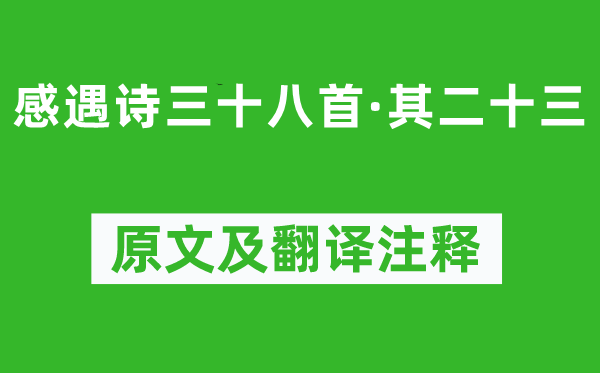 陳子昂《感遇詩三十八首·其二十三》原文及翻譯注釋,詩意解釋