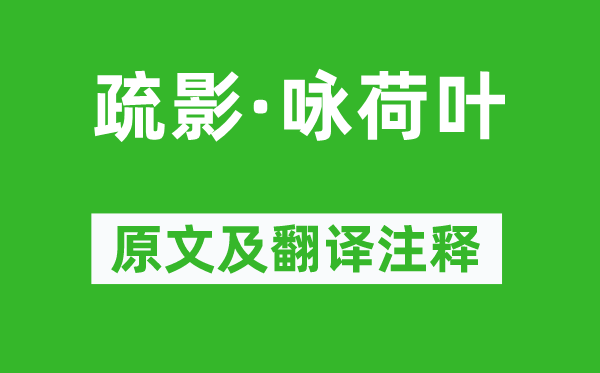 張炎《疏影·詠荷葉》原文及翻譯注釋,詩意解釋