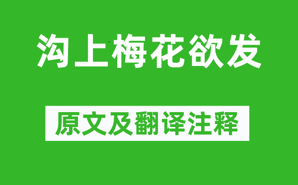 王安石《溝上梅花欲發》原文及翻譯注釋,詩意解釋