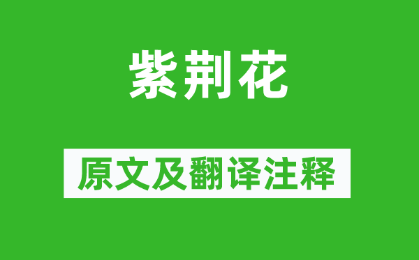 方回《紫荊花》原文及翻譯注釋,詩意解釋