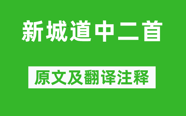 蘇軾《新城道中二首》原文及翻譯注釋,詩意解釋