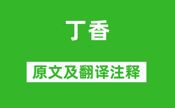 陸龜蒙《丁香》原文及翻譯注釋,詩意解釋