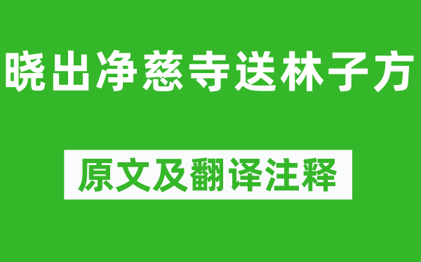 楊萬(wàn)里《曉出凈慈寺送林子方》原文及翻譯注釋,詩(shī)意解釋