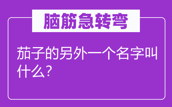 腦筋急轉(zhuǎn)彎：茄子的另外一個名字叫什么？