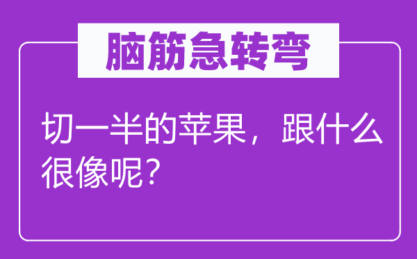 腦筋急轉彎：切一半的蘋果，跟什么很像呢？