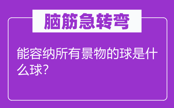 腦筋急轉(zhuǎn)彎：能容納所有景物的球是什么球？