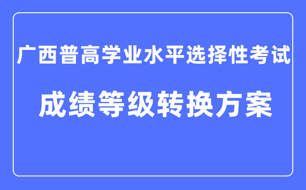 廣西普通高中學業(yè)水平選擇性考試成績等級轉換方案