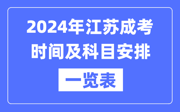 2024年江蘇成考時(shí)間及科目安排一覽表