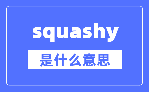 squashy是什么意思,squashy怎么讀,中文翻譯是什么