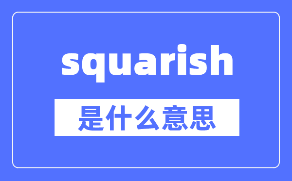 squarish是什么意思,squarish怎么讀,中文翻譯是什么