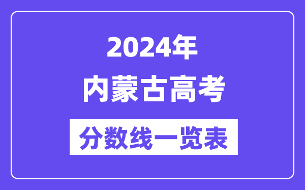 2024年內蒙古高考分數線一覽表（含一本,二本,專科分數線）