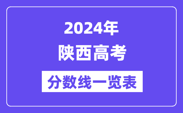 2024年陜西高考分數線一覽表（含一本,二本,專科分數線）