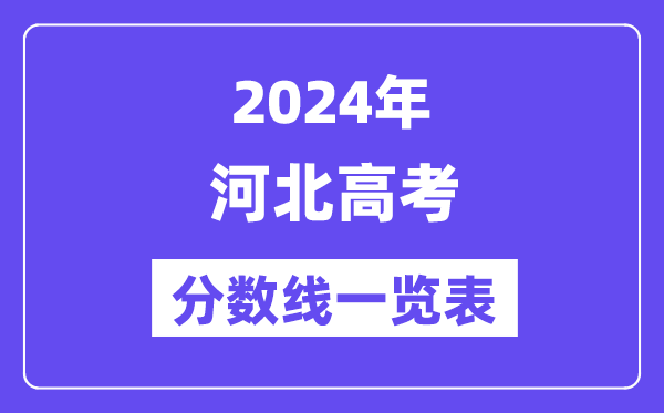 2024年河北高考分數線一覽表（含一本,二本,專科分數線）