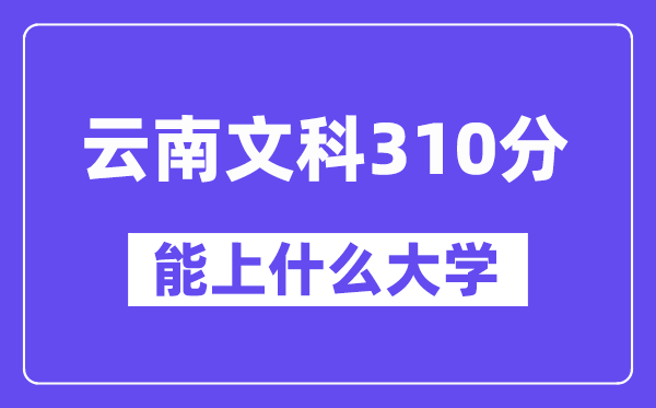 云南文科310分左右能上什么大學？