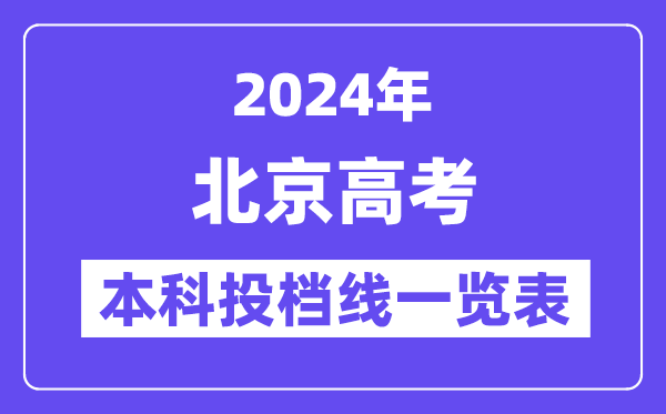 北京2024年高考本科批投檔線一覽表（2025年參考）