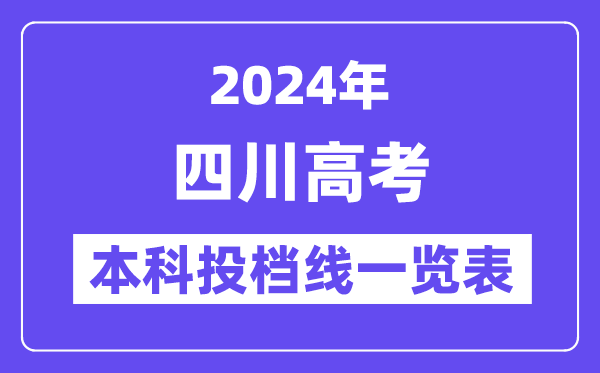 四川2024年高考本科一批投檔線一覽表（2025年參考）