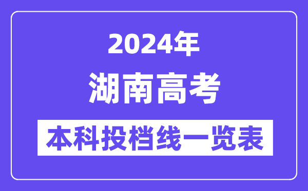 湖南2024年高考本科批第一次投檔線一覽表（2025年參考）