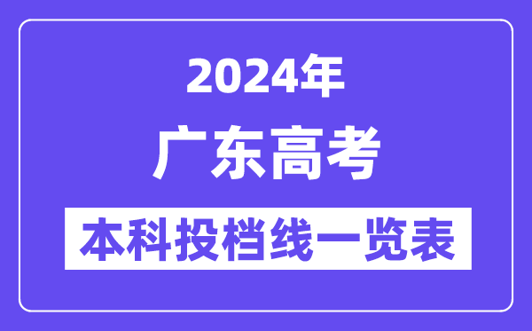 廣東2024年高考本科批投檔線一覽表（2025年參考）