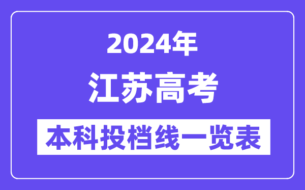 江蘇2024年高考本科批投檔線一覽表（2025年參考）