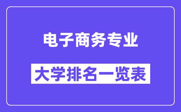 全國電子商務(wù)專業(yè)大學排名一覽表（最新排行榜）