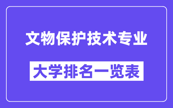 全國文物保護技術專業(yè)大學排名一覽表（最新排行榜）