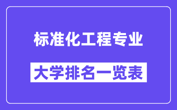 全國標準化工程專業大學排名一覽表（最新排行榜）