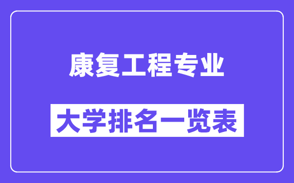 全國康復(fù)工程專業(yè)大學(xué)排名一覽表（最新排行榜）