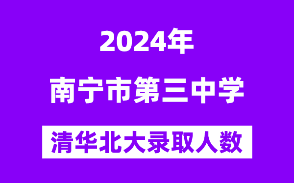 2024年南寧三中考入清華北大人數是多少？附歷年分數線