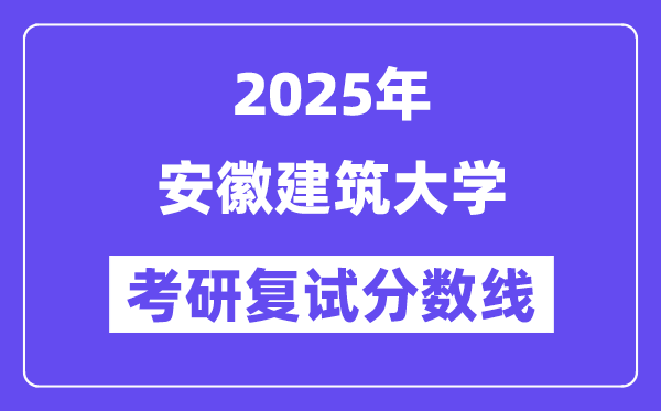 2025安徽建筑大學考研復試分數線一覽表